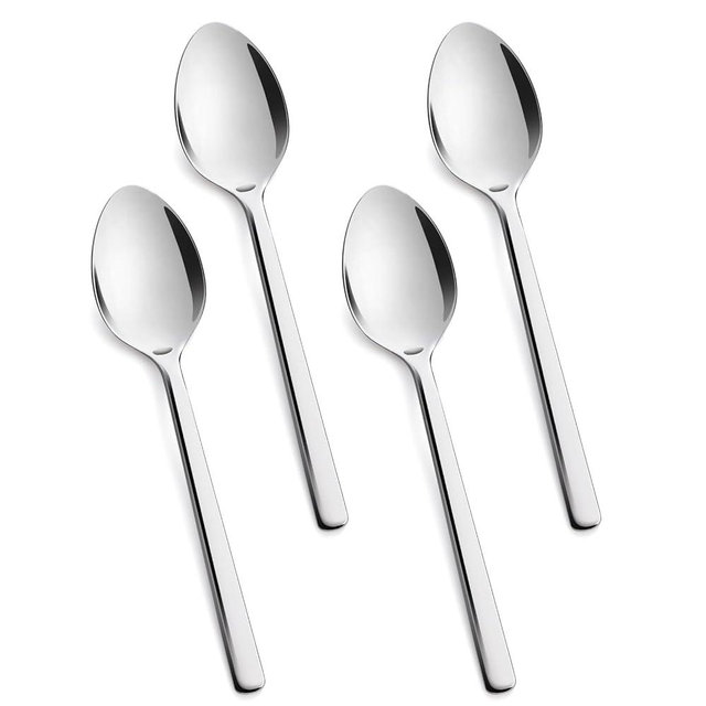 KINGSTONE Large Hostess Serving Utensils 4 Piece Set, 18/10 Stainless Steel Heavy Duty 9.84inch Spoons for Buffet, Wedding, Party, Catering, Dishwasher Safe