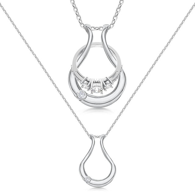Emily C Original Patented Ring Holder Necklace - Sterling Silver Necklace Ring Holder - Women & Men Wedding Ring Holder Necklace - Women & Men Engagement Ring Necklace Holder - Gift for Her - Mother, Mom, Wife, Nurse, Doctor