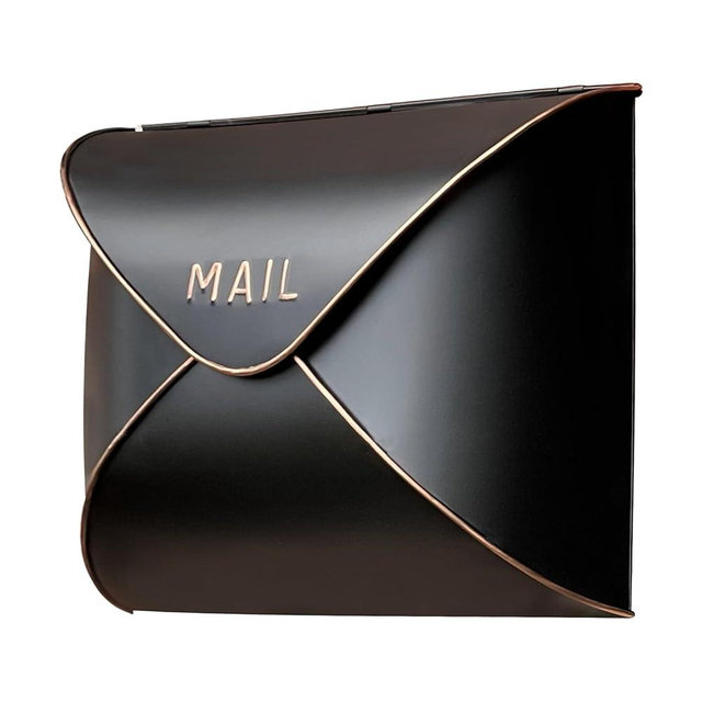 NACH Black Mailbox Wall Mount, 11.5 x 9 x 4.5 inch Wall Mount Mailboxes for Outside, Waterproof Mailboxes for Outside - Envelope Mailbox