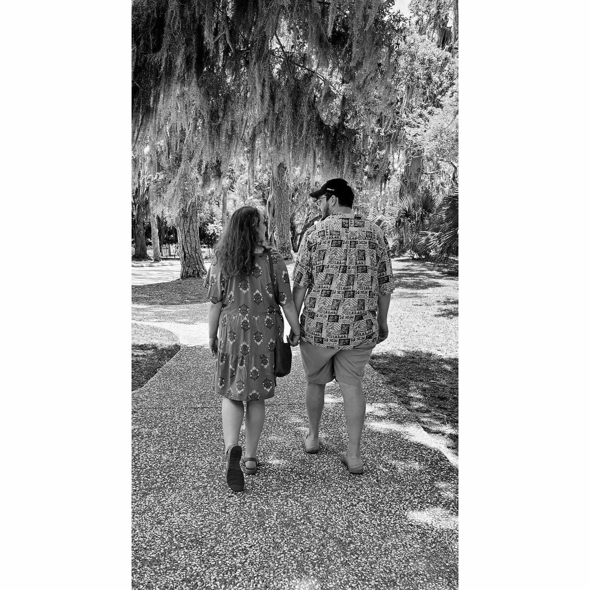 A couple hours before we got engaged. We walked around and enjoyed the scenery at Jekyll Island, Ga.