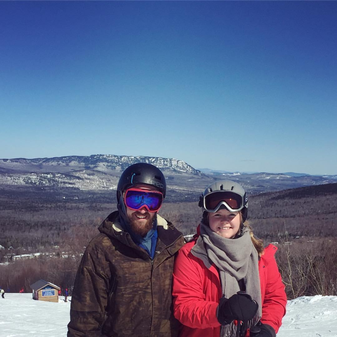 The first time Elise mustered the courage to do a mid-mountain run at Sugarloaf!