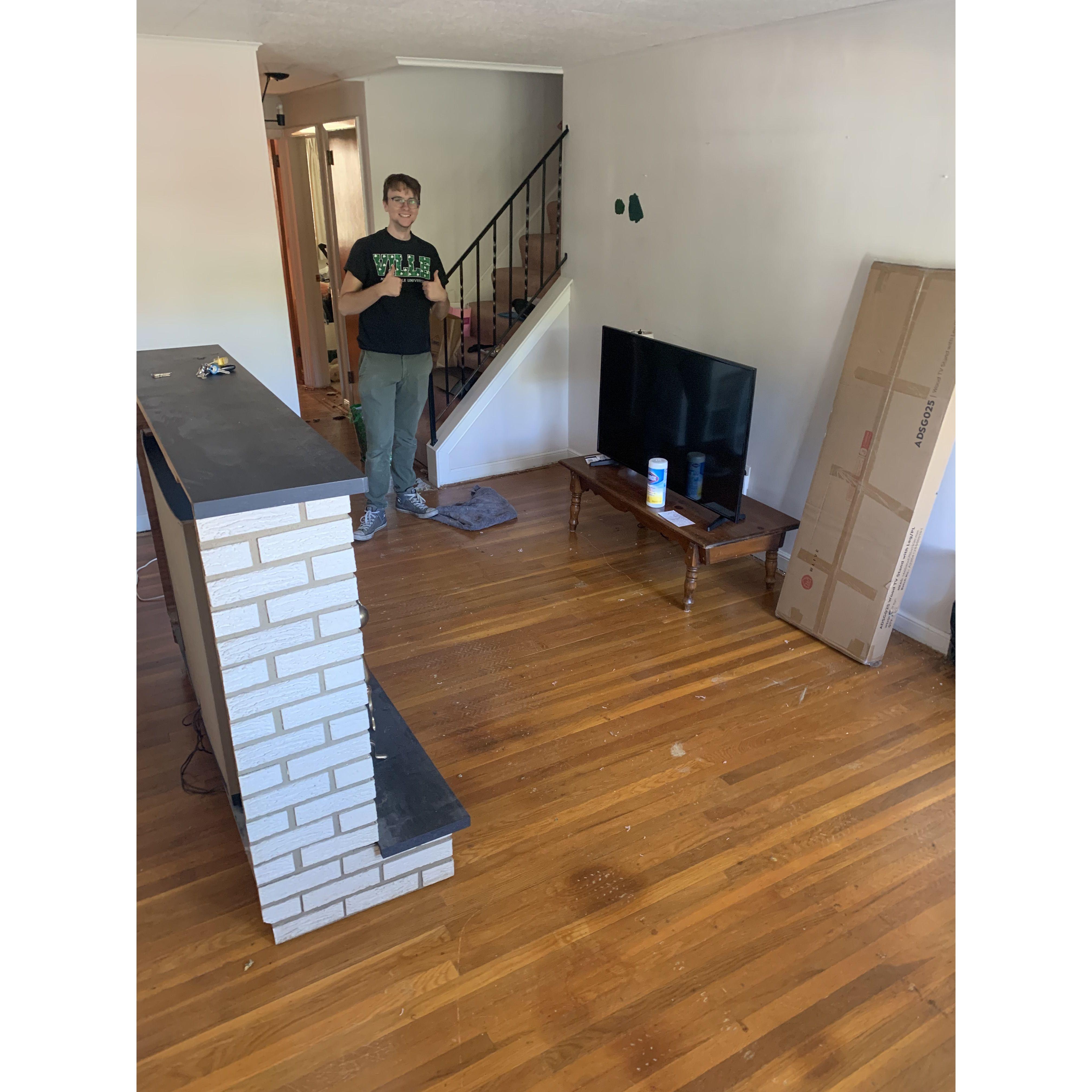 Matt worked hard fixing up the house with the help of so many family and friends.