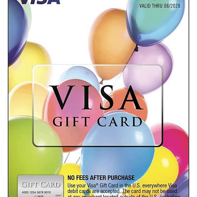 $50 Visa Balloons Gift Card (plus $4.95 Purchase Fee)