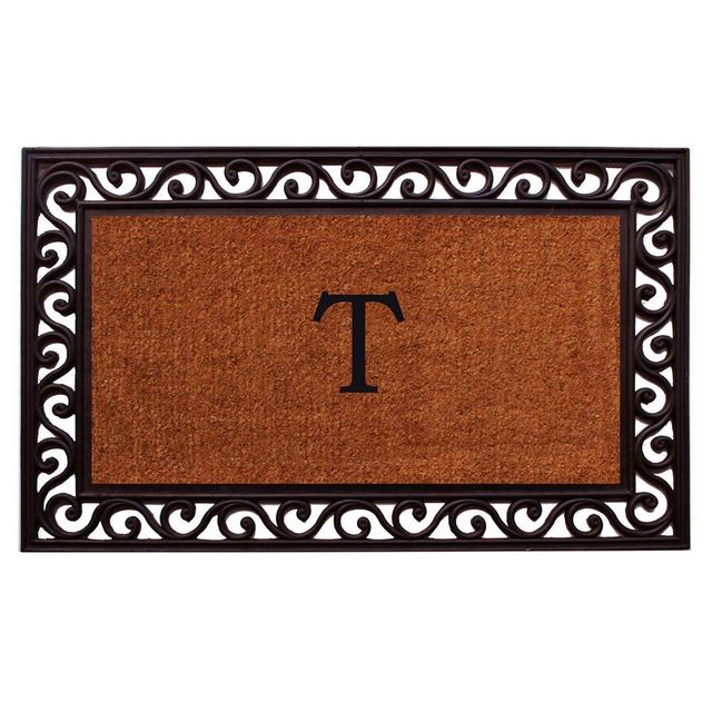Home & More Rembrandt Monogram Letter "T" 18-Inch x 30-Inch Door Mat