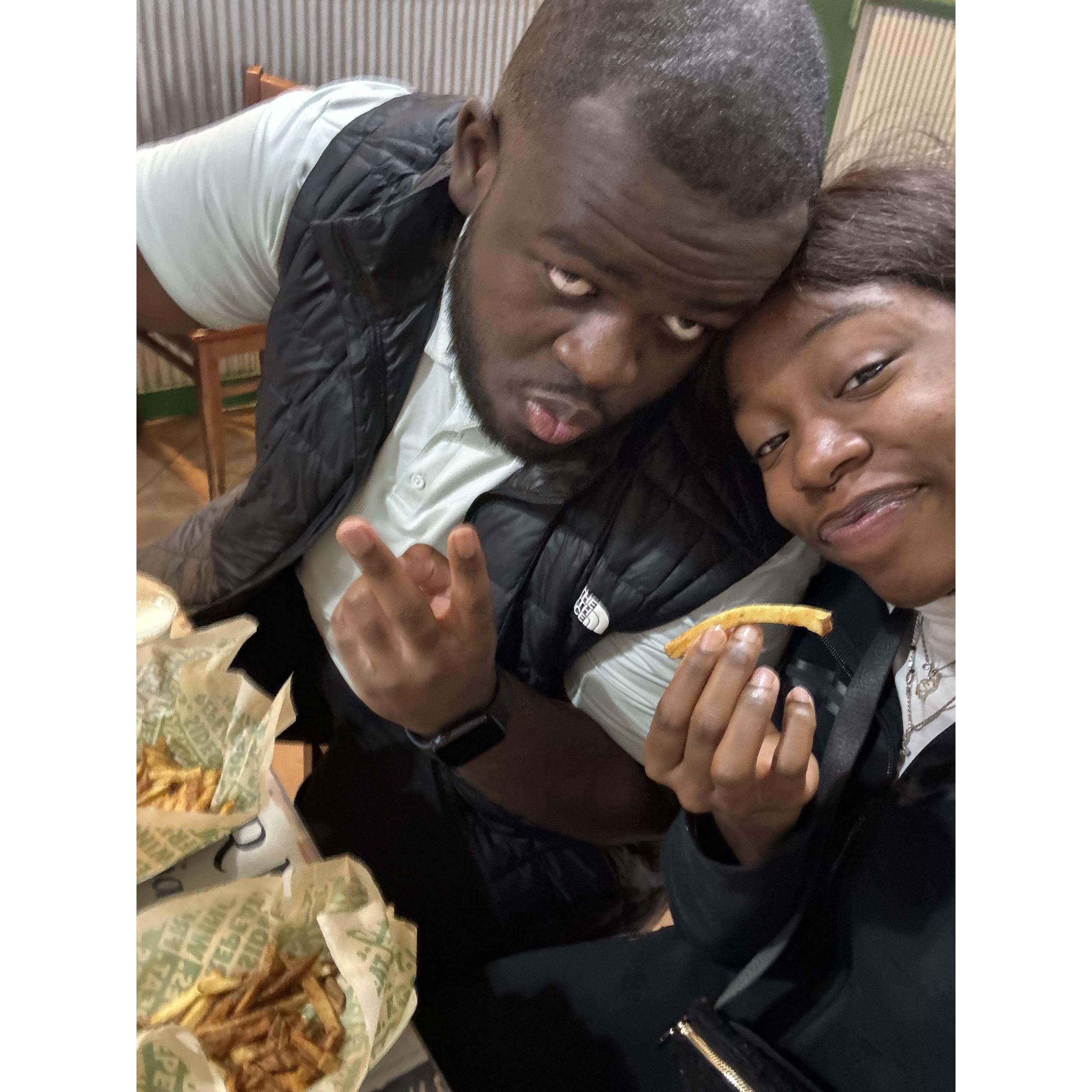 Andrew's first time at WingStop!!