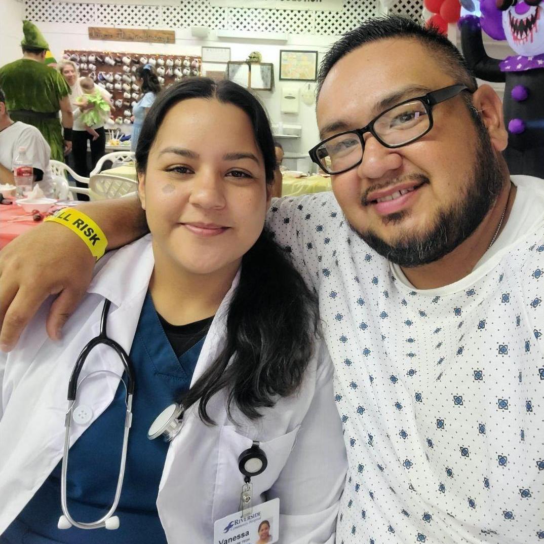 Enjoying the Halloween party:) Doctor and patient.