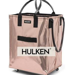 (Large, Rose Gold) Reusable Grocery Bag On Wheels, Shopping Trolley, Rolling Tote, Zipper Closure, Lightweight, Carries Up to 66 lb, Folds Flat, Unbreakable Handles