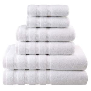 American Soft Linen Premium, Luxury Hotel & Spa Quality, 6 Piece Kitchen & Bathroom Turkish Towel Set, Cotton for Maximum Softness & Absorbency, [Worth $72.95] White