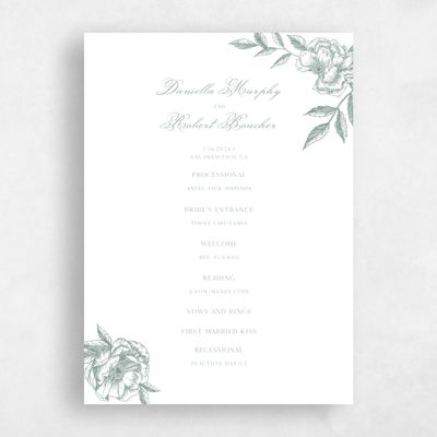 Rich Sage, Green Wedding Program - Iniguez