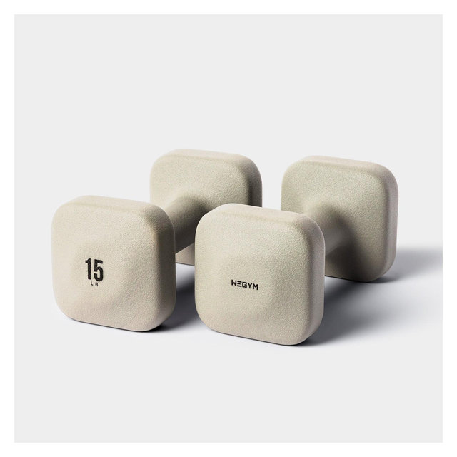 WeGym SafeGrip Dumbbells - Sandstone - 15lb