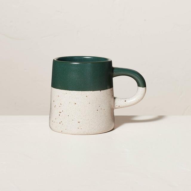 18oz Dipped Stoneware Mug Speckled Dark Green - Hearth & Hand™ with Magnolia