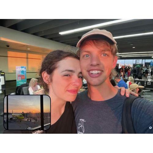 Flying home together 07/2023 (still not dating) Official one week later 07/16/2024 (no picture sorry)