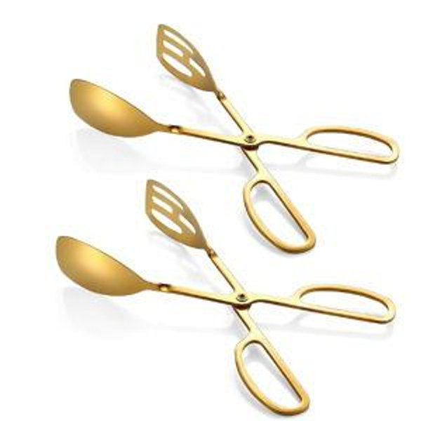 Salad Tongs for Serving 2 Pack - Gold