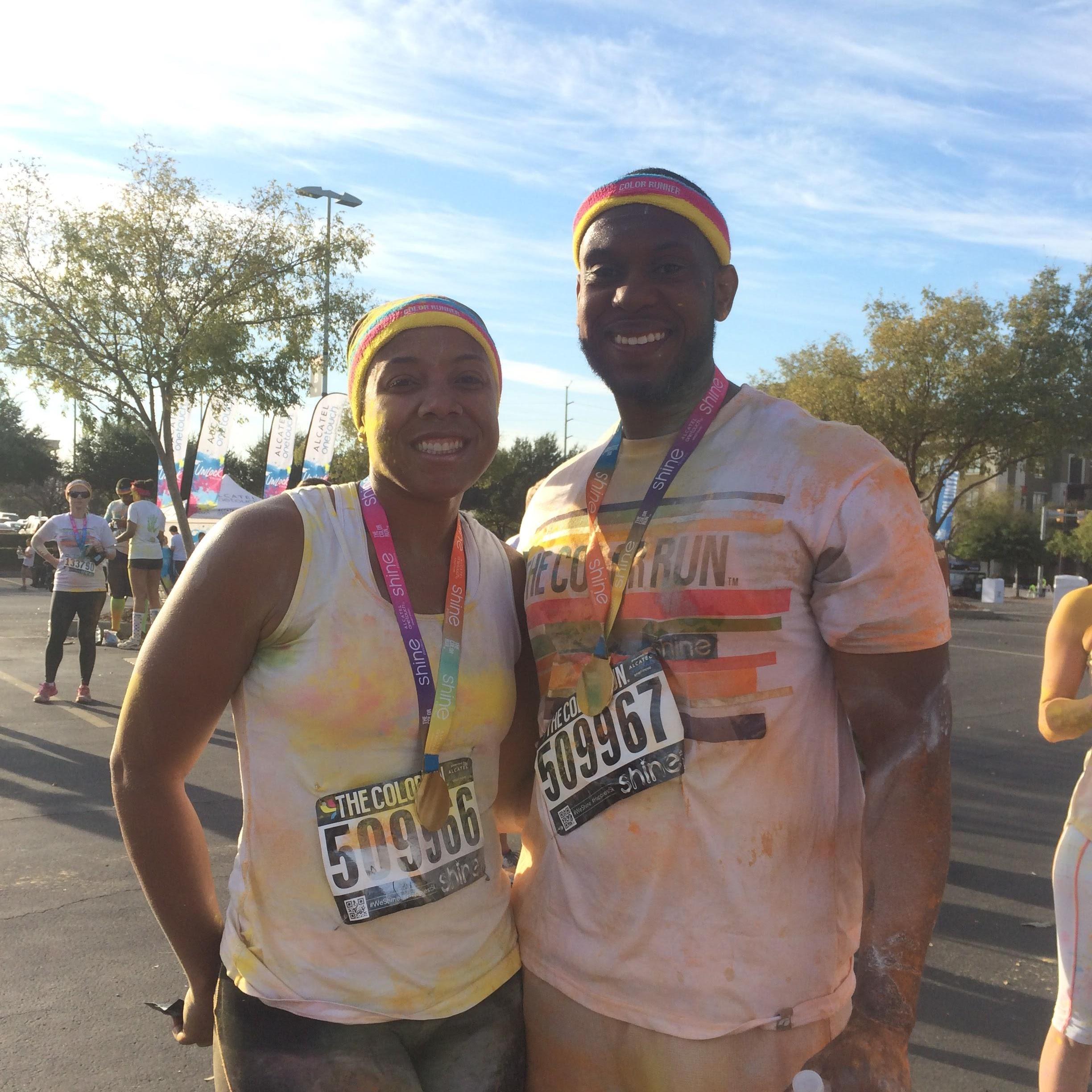 Love is Colorblind - Post-Race picture after the Color Run (March 2016)