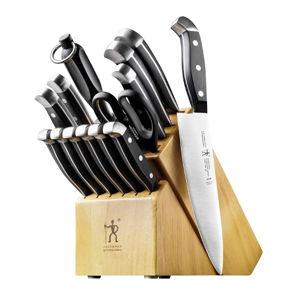 HENCKELS Statement Premium Quality 15-Piece Set with Block, Natural, Razor-Sharp, German Engineered Informed by 100+ Years of Mastery, Lightweight and Strong, Dishwasher Safe