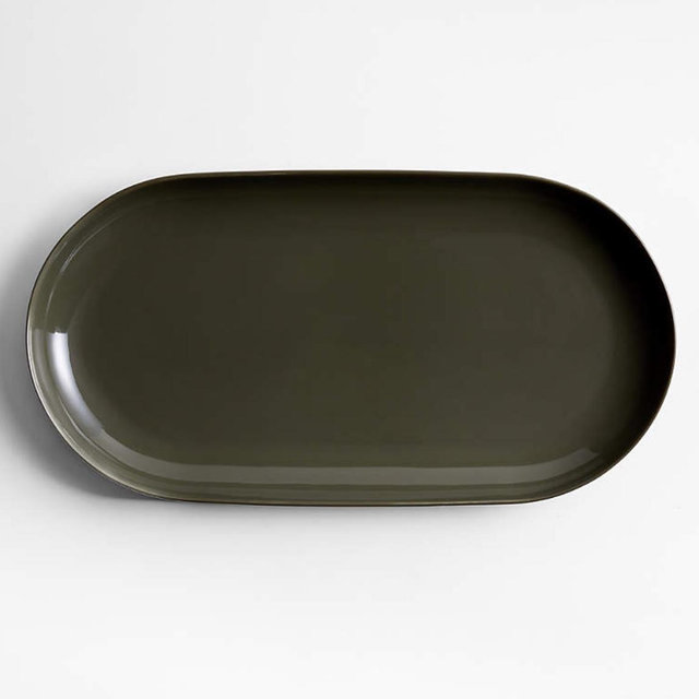Hudson Burnt Green Stoneware Platter