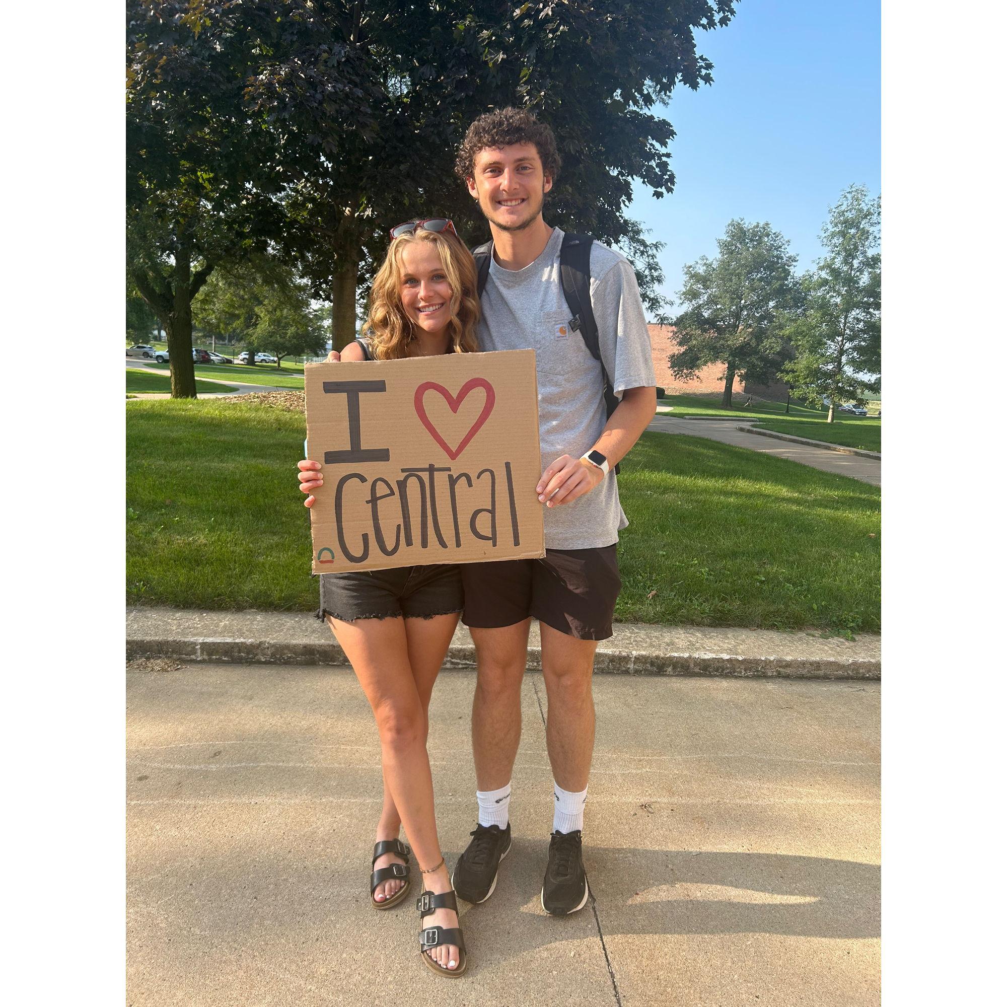 Our first day of senior year of college!
