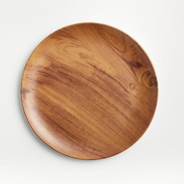 Wood Grain Melamine Dinner Plate