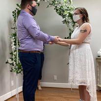 A photo from our ceremony on our original wedding date- September 12, 2020.