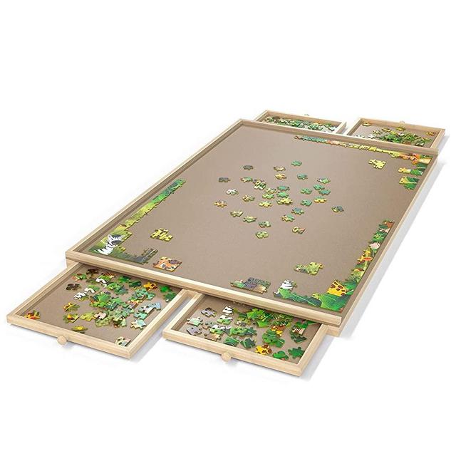 Gamenote Jigsaw Puzzle Table for Adults Portable Large Puzzle Board with Drawers, Wooden Smooth Plateau Work Surface for Kids Family Game (1000 Pieces)