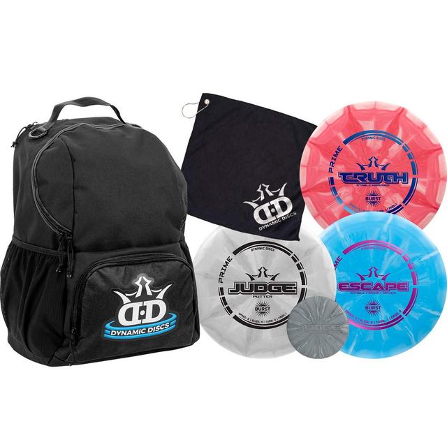Dynamic Discs Disc Golf Starter Set | Cadet Backpack Disc Golf Bag Included | 17 + Disc Capacity | Prime Burst Frisbee Golf Set Included | Putter, Midrange, Driver | 170g Plus