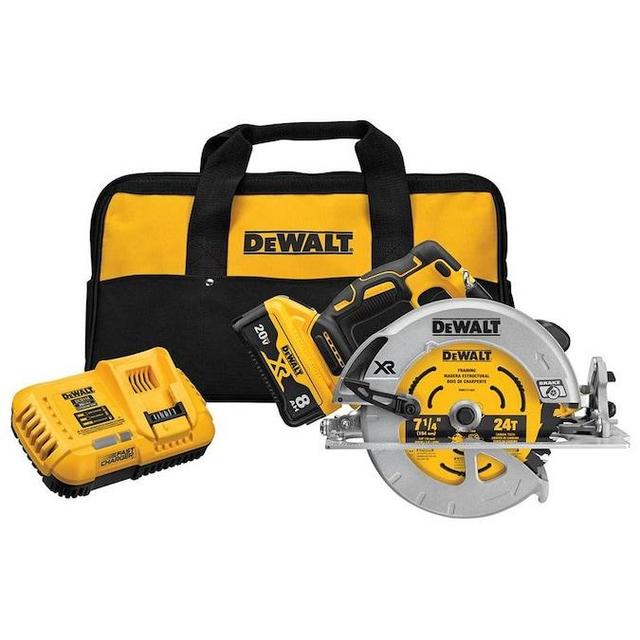 DEWALT XR POWER DETECT 20-Volt Max 7-1/4-in Brushless Cordless Circular Saw with Brake and Aluminum Shoe (Charger Included)