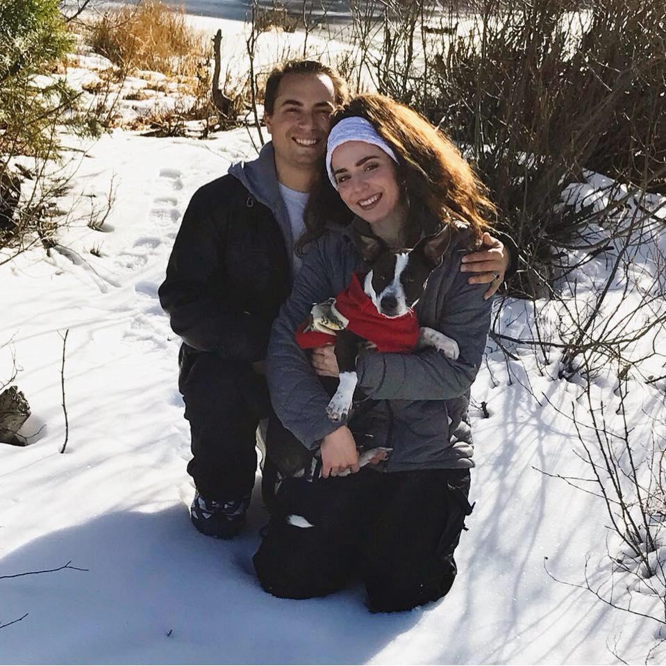 Our first Christmas together. And our first photo together with our pup!