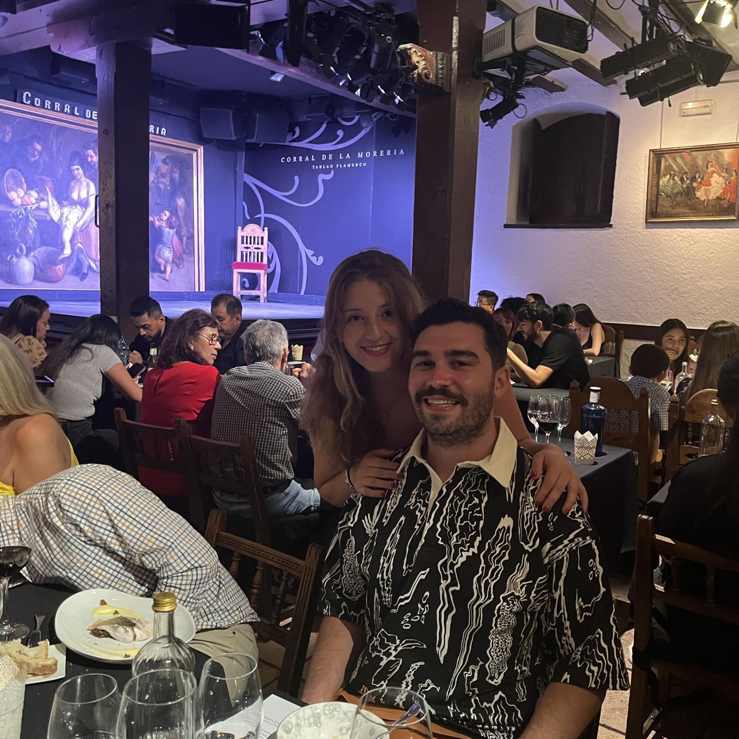 Joaquin & Erica at their first flamenco show in Madrid