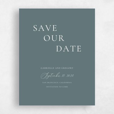 Green Wedding Save the Date - Olney Portrait