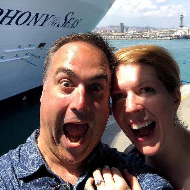 Yay! We just got engaged, and now we're getting on this giant boat!