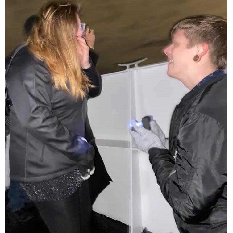 Engaged at Midnight on New Year's Eve (2019-2020) on the Nautical Empress Yacht in NYC with fireworks over the city.