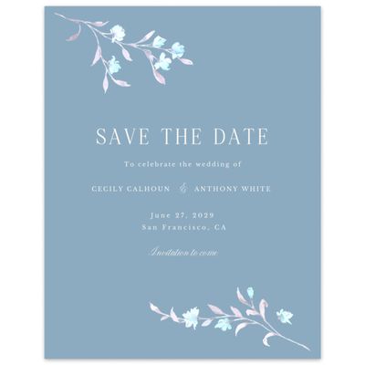 Dusty Blue Wedding Digital Save the Date - Bianca Portrait