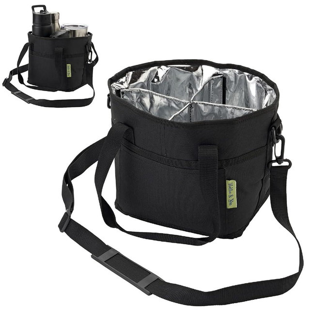 NoNa & Bee Family Size 4 Compartment Multiple Water Bottle Carrier Caddy Holder with Strap |Adjustable Insert Fits Large & Small Drinks |Won't Tip Over in Car