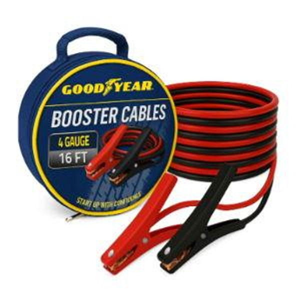 GOODYEAR Heavy Duty Jumper Cables for Car Battery - 4 Gauge 16 ft Booster Cables with Carrying Case for Cars, Trucks, SUVs, Emergency Roadside Kit Car Accessories
