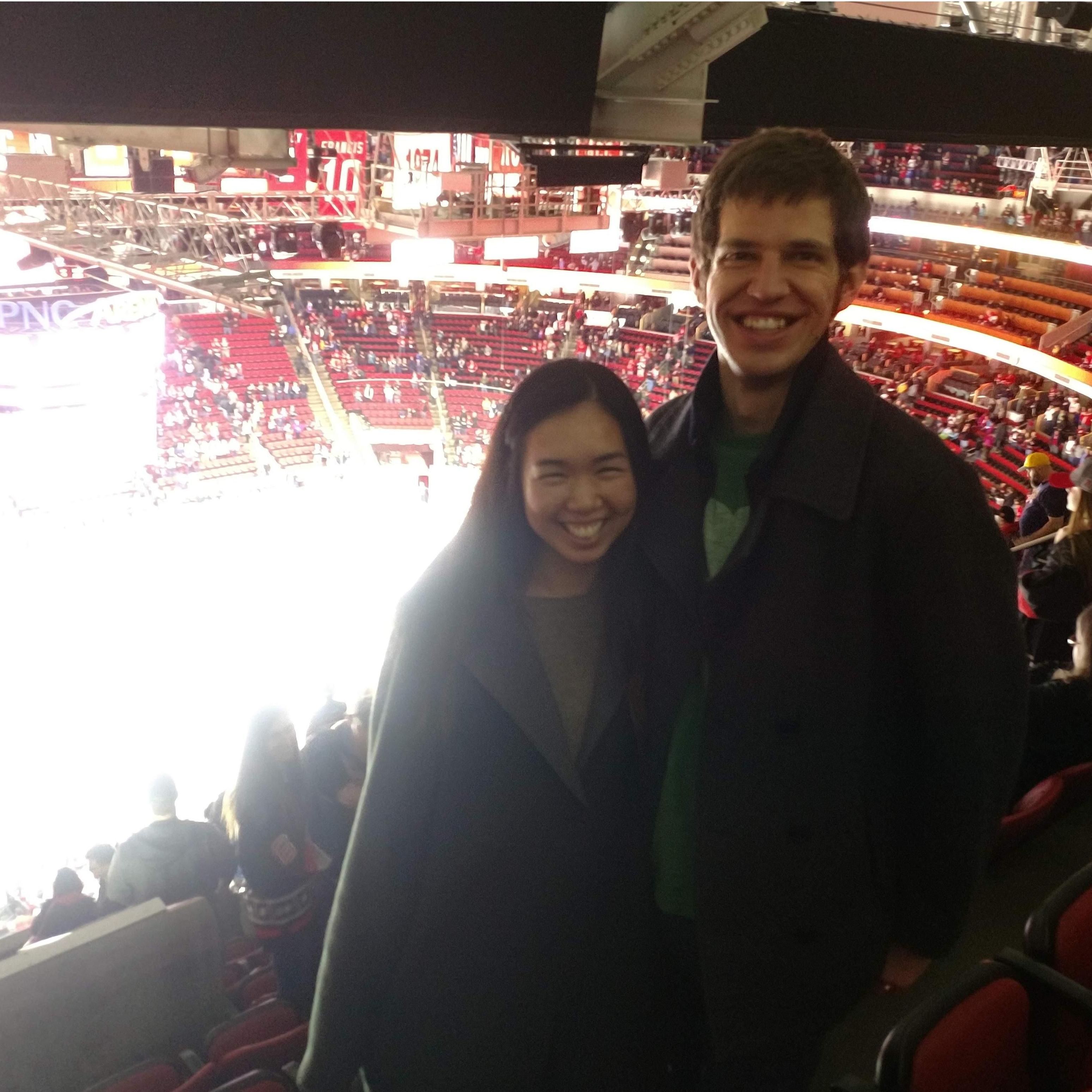 I think the Canes were playing Nashville... I think the Canes won... In the end I think everyone in this picture walked away happy.