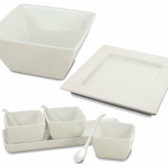 Isha 9 Piece Entertaining Ceramic Serving Platter Set