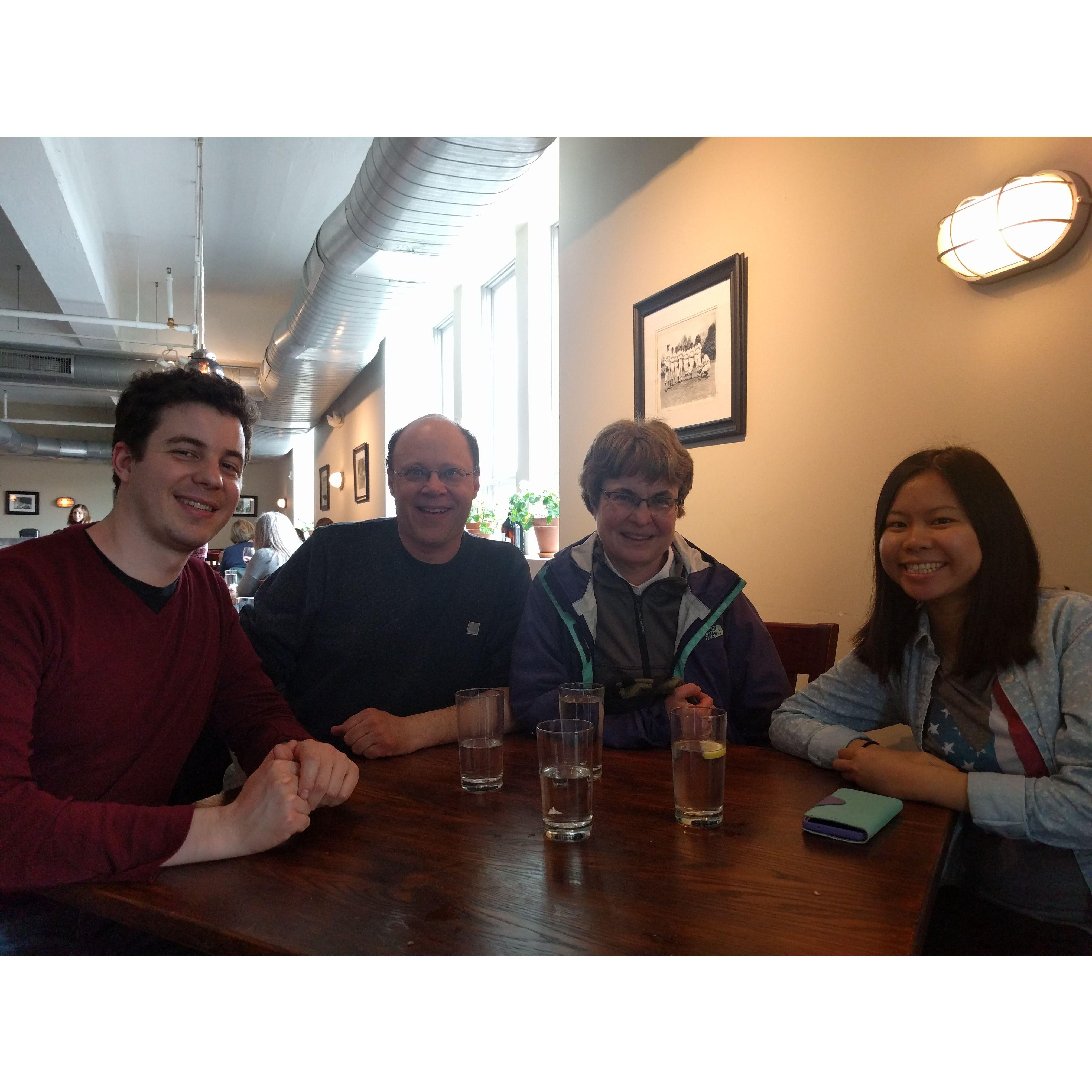 Us with Scott's parents at Peekskill Brewing in 2016
