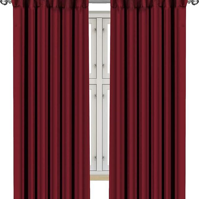 Utopia Bedding 2 Panels Blackout Curtains, W52 x L63 Inches, Burgundy, Thermal Insulated Window Draperies - 7 Back Loops per Panel - 2 Tie Backs Included