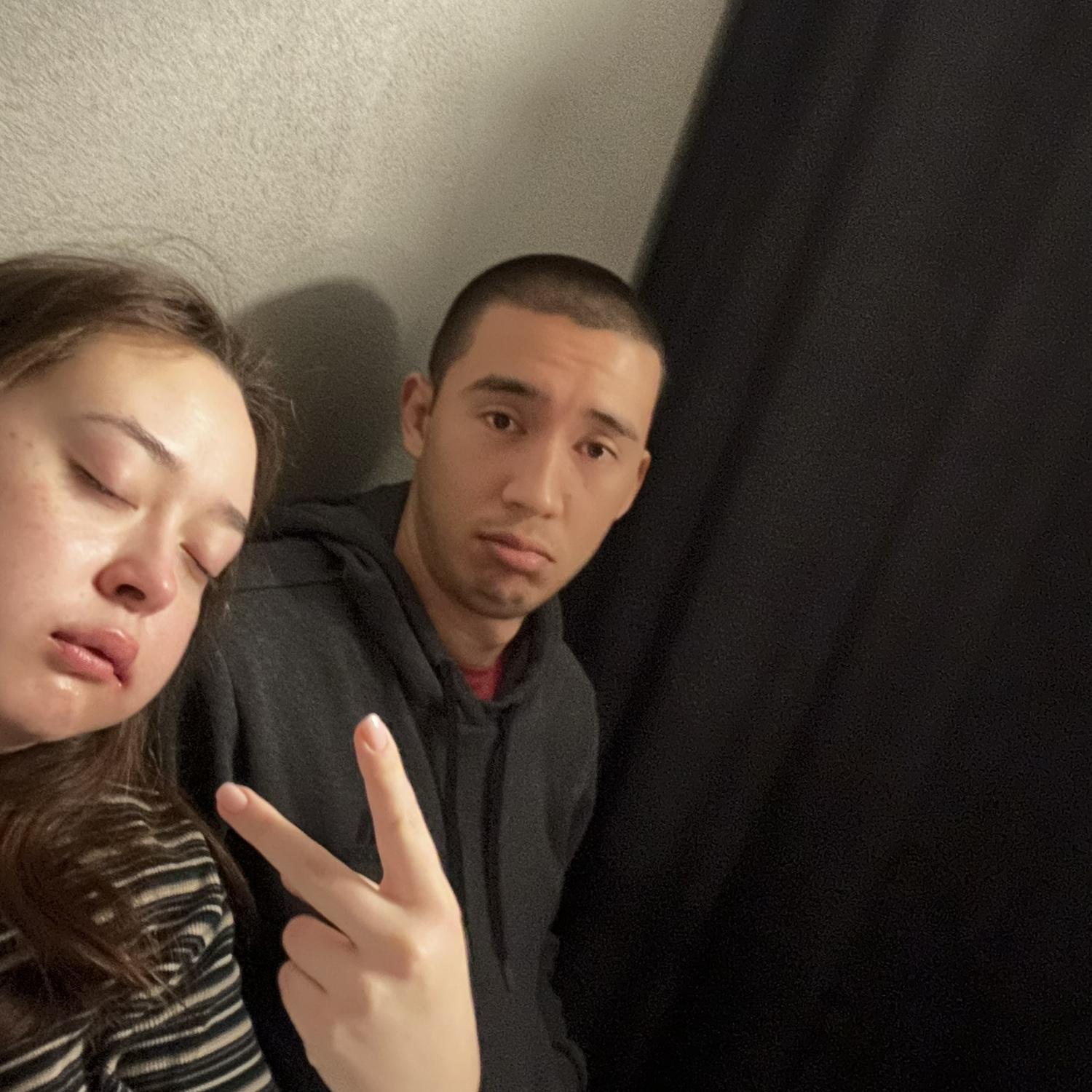 Kyle supporting Sophia after wisdom teeth removal. Yikes.