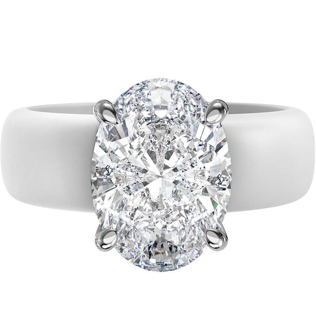 Rinfit Silicone Ring with Stone - Oval Cut Cubic Zirconia Solitaire Engagement Ring for Women - Rubber Wedding Bands - Patented Design