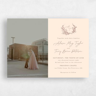 Buttercream, Orange Wedding Invitation - Marnina Photo