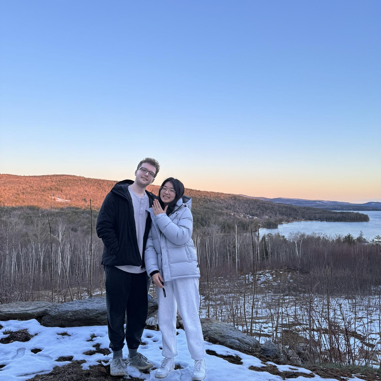 He proposed! She said yes!