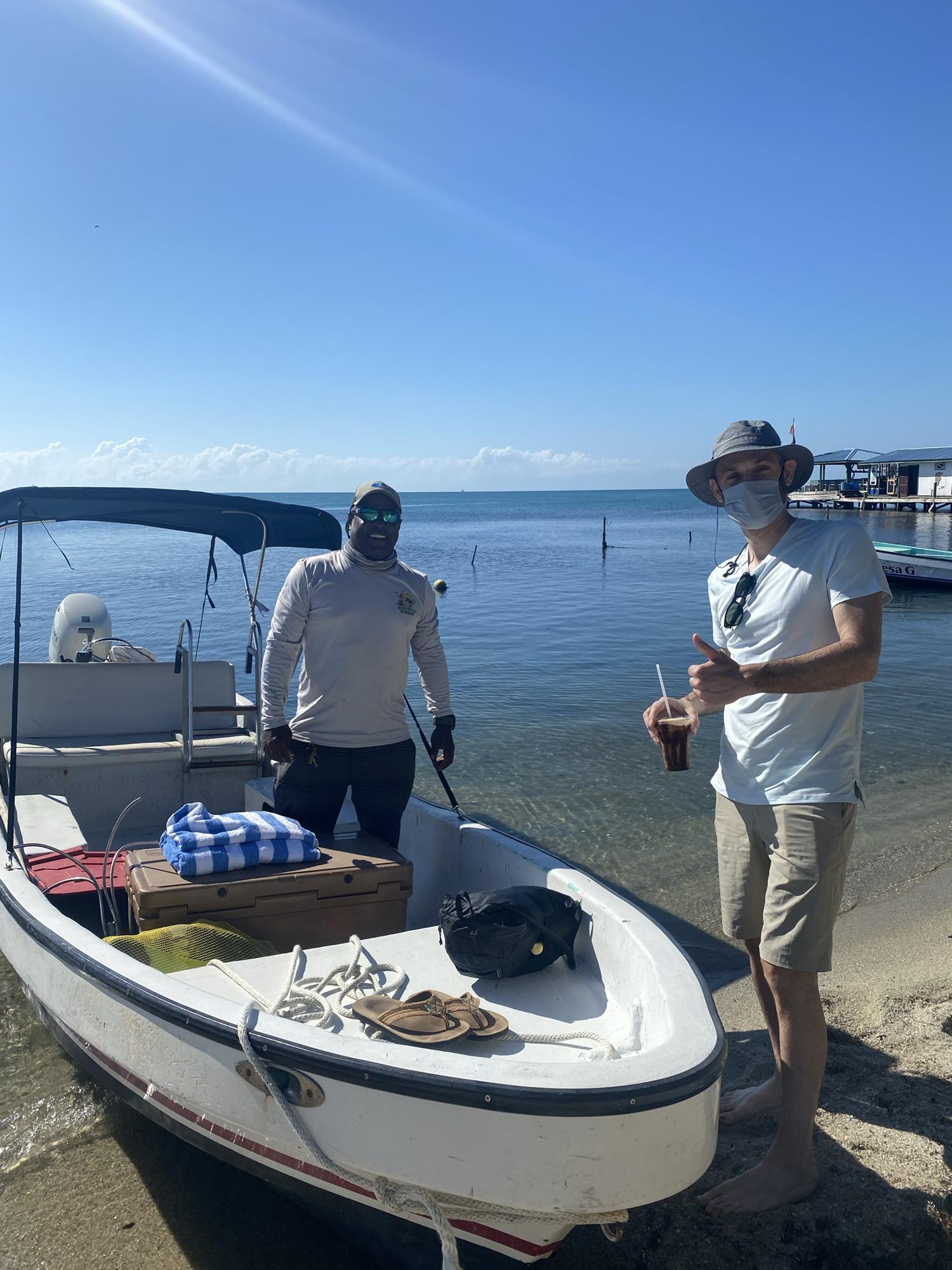 Kris and Walter our lovely tour guide from Belize King of the Howlers Jungle & Sea Tours in Placencia!