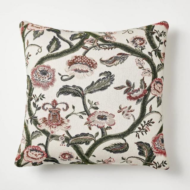 Woven Floral Square Throw Pillow - Threshold™ designed with Studio McGee