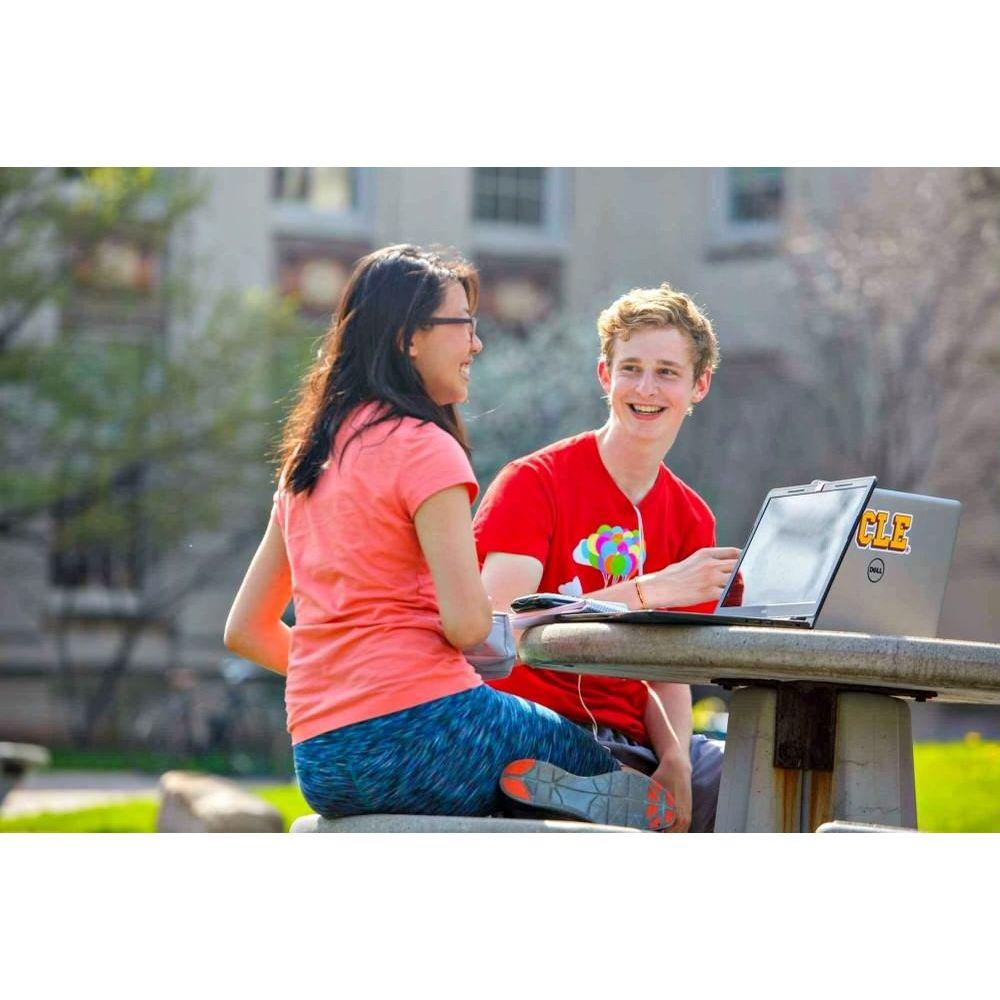 Our first picture together, taken by a CWRU photographer who liked our interracial friendship and put us on the main website for the university!