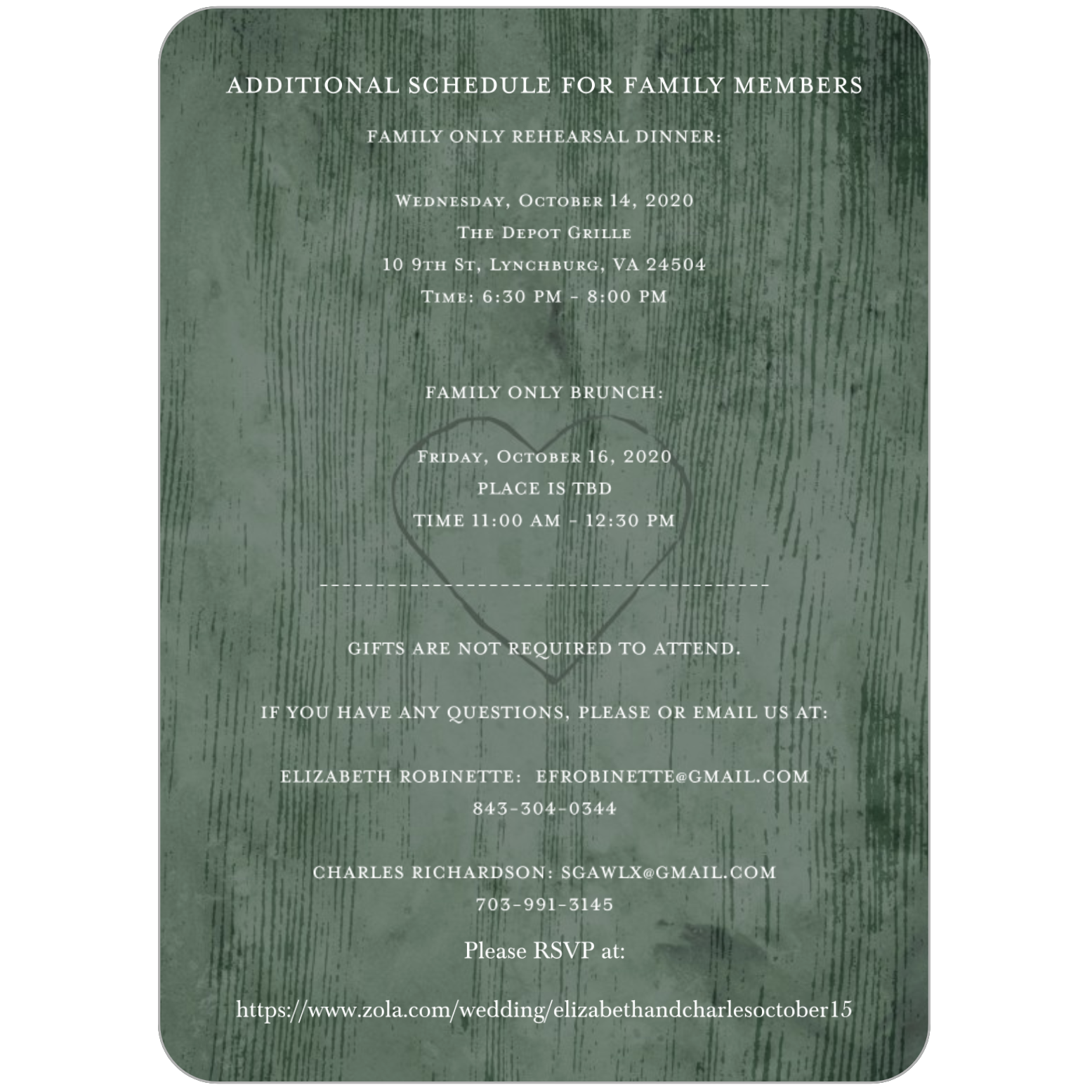 Back of the Invitation