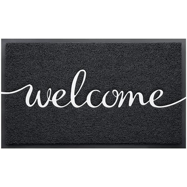 CozyBounty Black Door Mat 30"x 17.5" Durable Welcome Mats Outdoor Indoor Non-Slip Doormat for Entryway Low-Profile Floor Mat for Yard, Garage, High Traffic Areas
