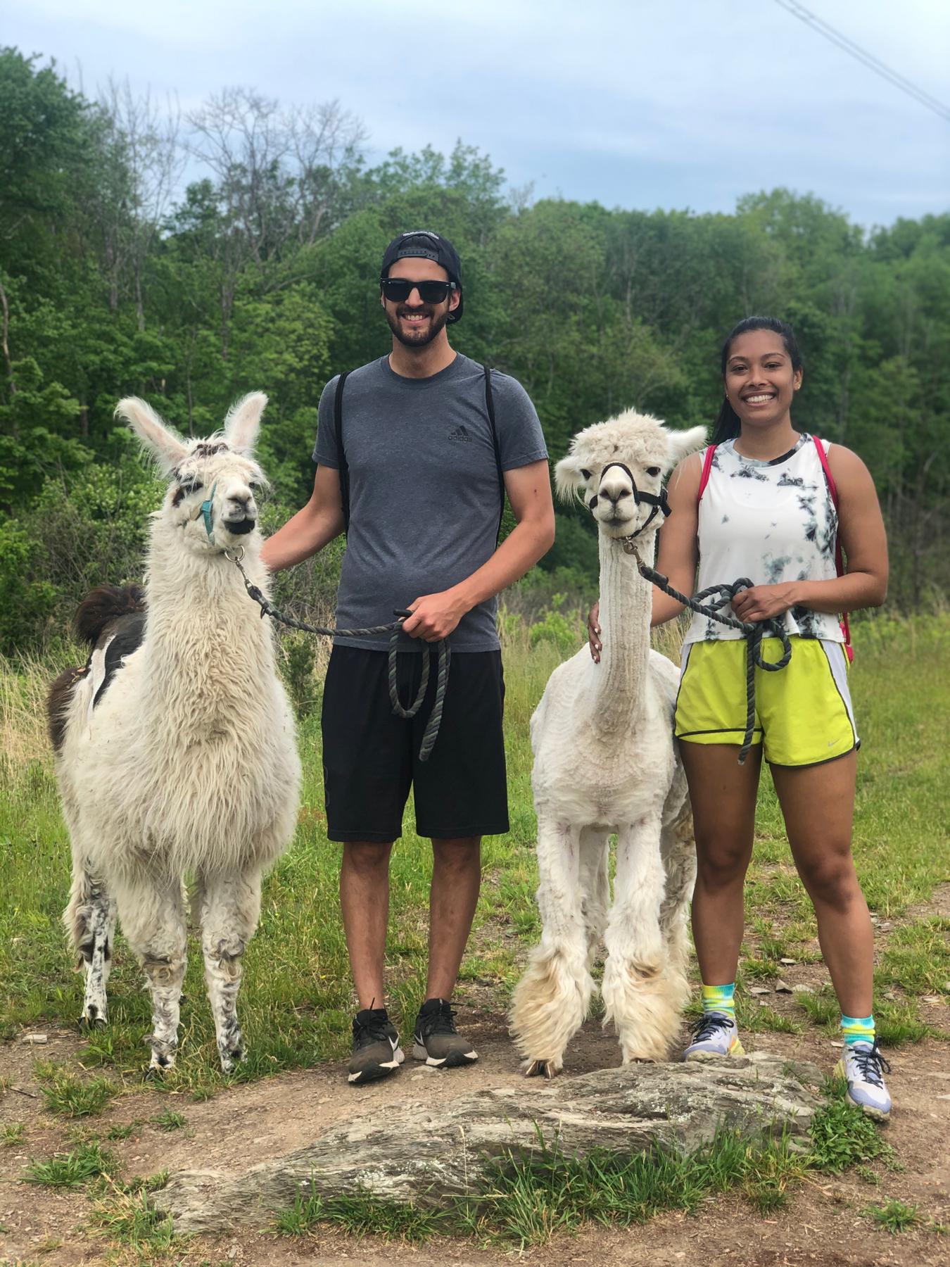 Celebrating Wynter’s 28th birthday with llamas and alpacas! May 2021, Hyde Park (NY).