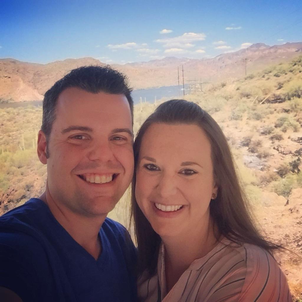 Our first photo together as a couple