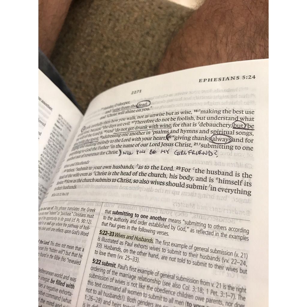 The day Hunter asked me to be his girlfriend! (07/08/2018). We were in Barnes and Noble doing a Bible study. After I screamed "YES"... I was told to "SHHHH".